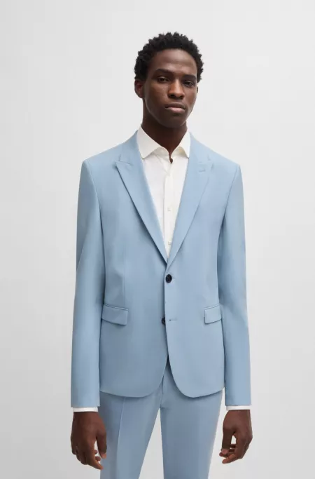 Extra-slim-fit blazer in wool-blend poplin