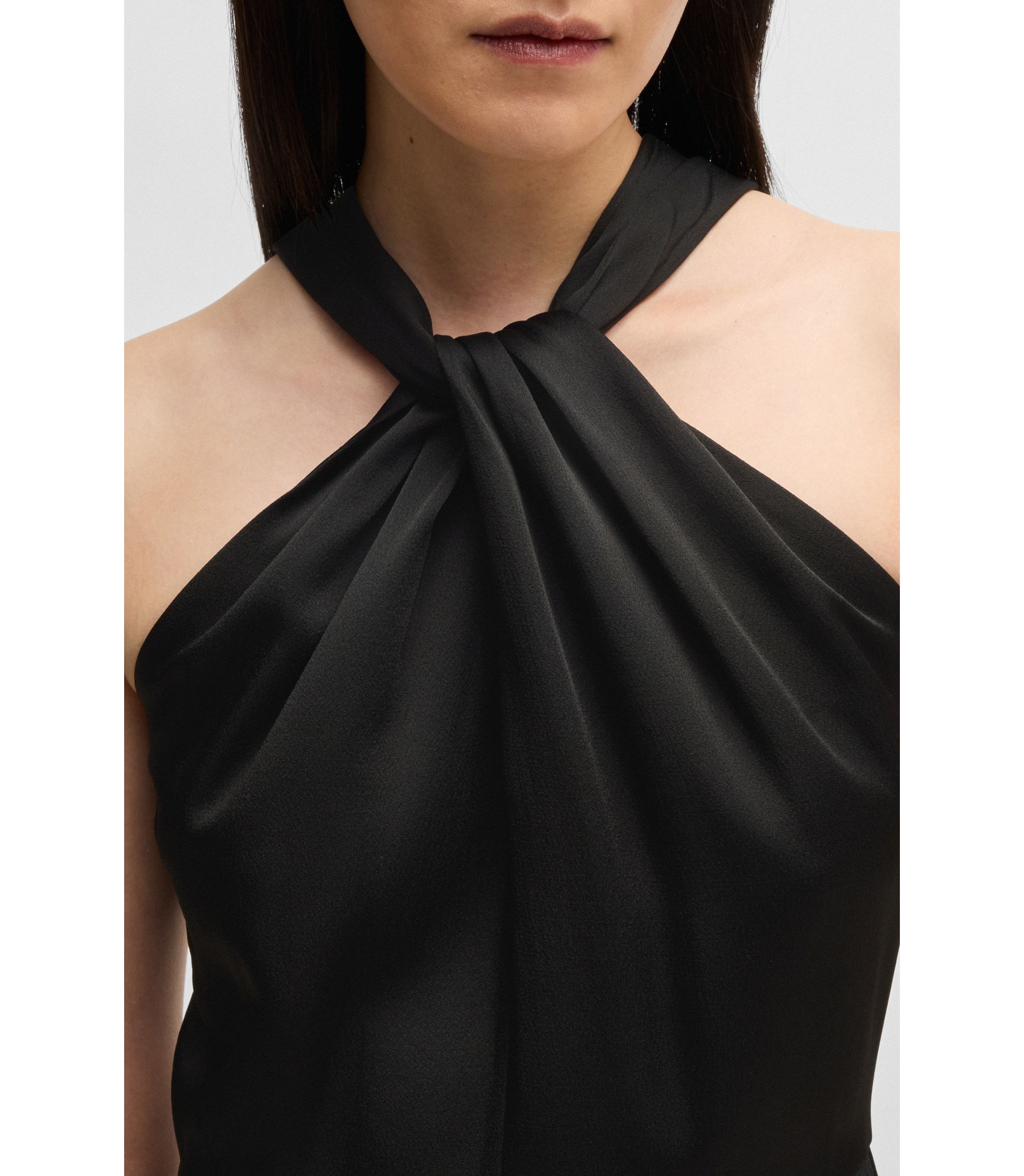 BOSS - Twist-detail dress in stretch fabric - Black