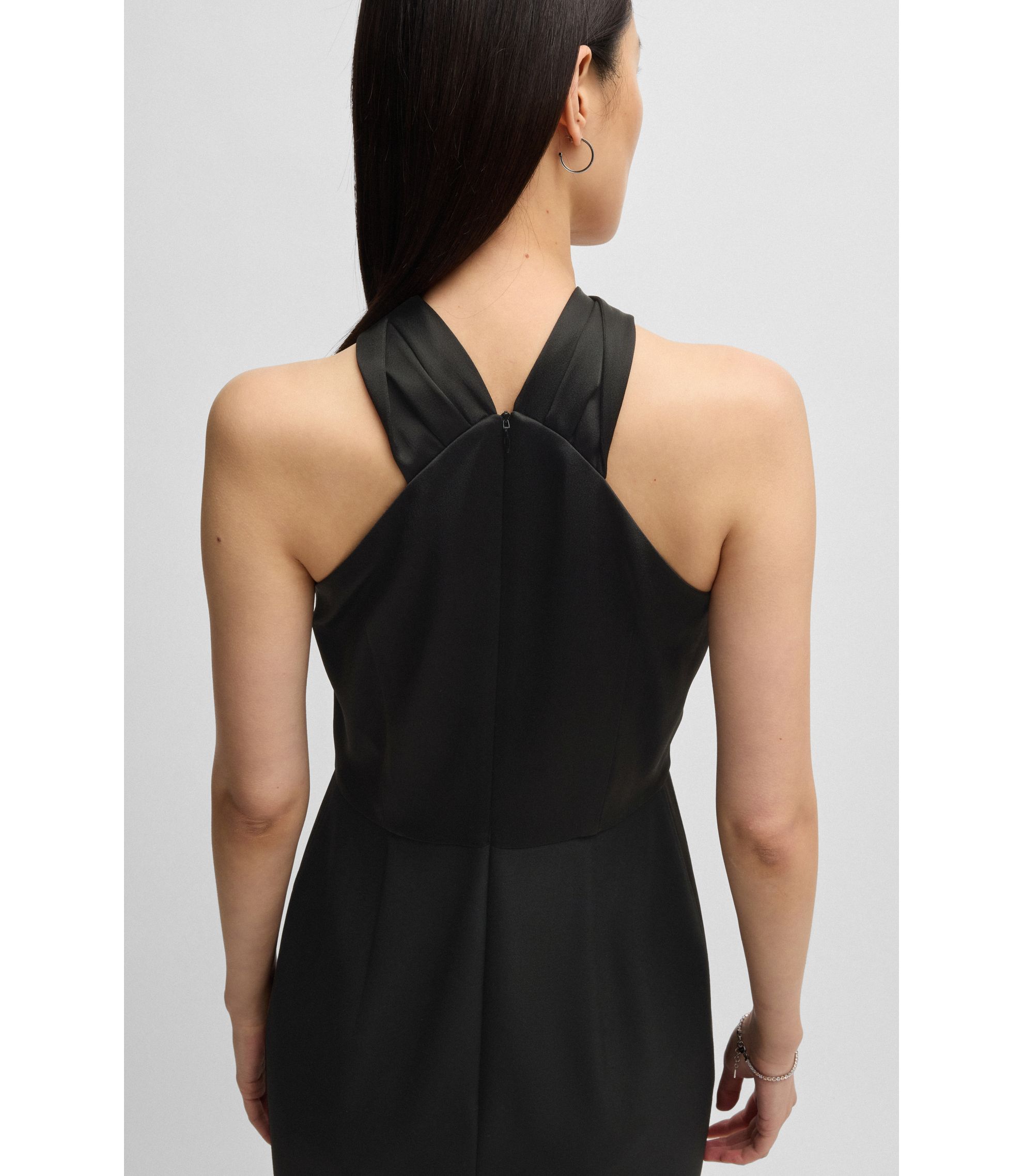 Hugo Boss■Twist-detail dress■ストレッチファブリック BOSS - Twist-detail dress in stretch fabric - Black