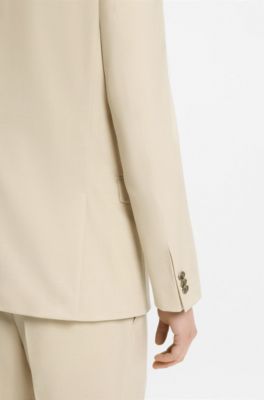 Extra-slim-fit blazer in mohair-look dobby, Light Beige