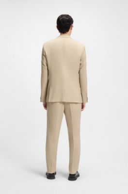 Extra-slim-fit blazer in mohair-look dobby, Light Beige