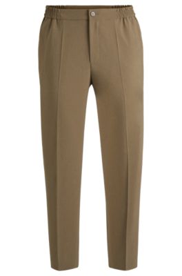 Pantalones slim fit en tejido jaspeado resistente a las arrugas, Marr&oacute;n