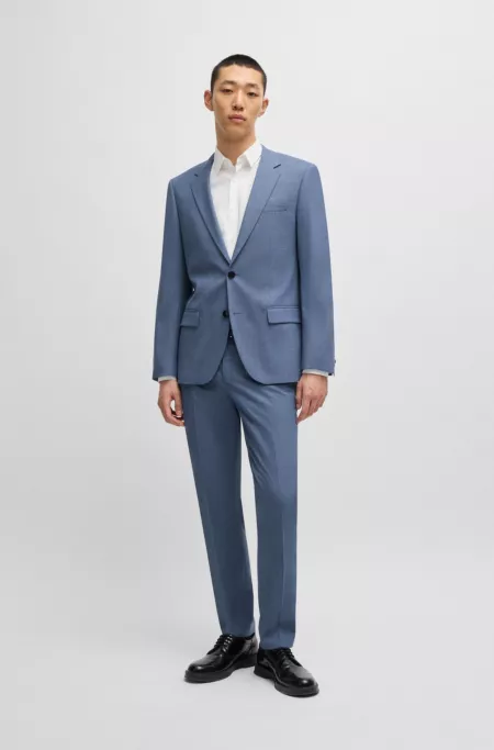 Slim-fit trousers in mouliné performance-stretch cloth