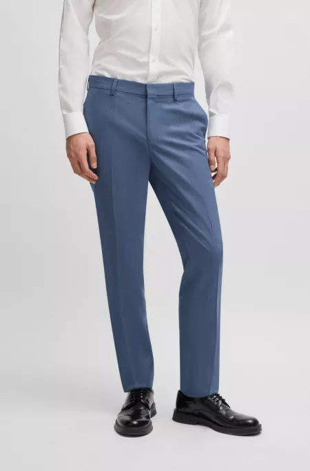 Slim-fit trousers in mouliné performance-stretch cloth