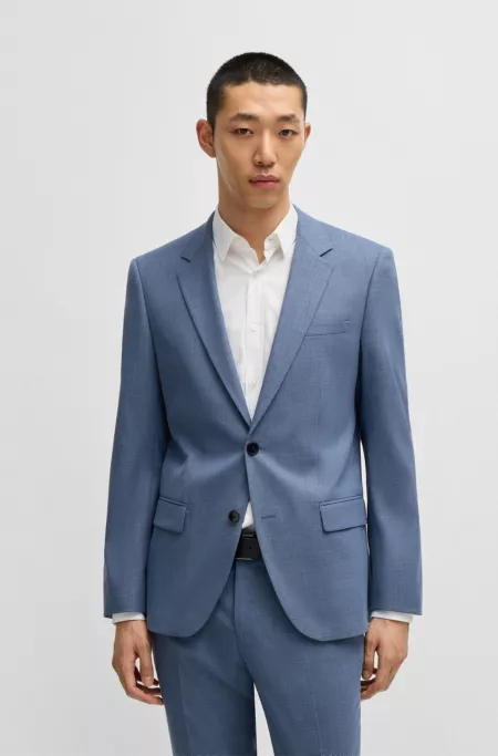 Slim-fit suit jacket in mouliné performance-stretch cloth