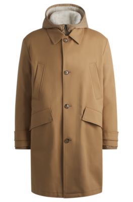 Hugo Boss Boss Selected By Beckham Two-in-one Hooded Jacket In Beige
