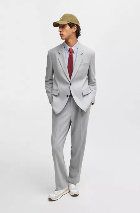 Modern-fit jacket in stretch twill with full lining