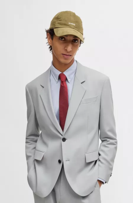 Modern-fit jacket in stretch twill with full lining