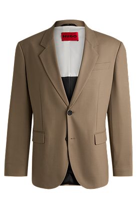 Modern-fit jacket in stretch twill with full lining