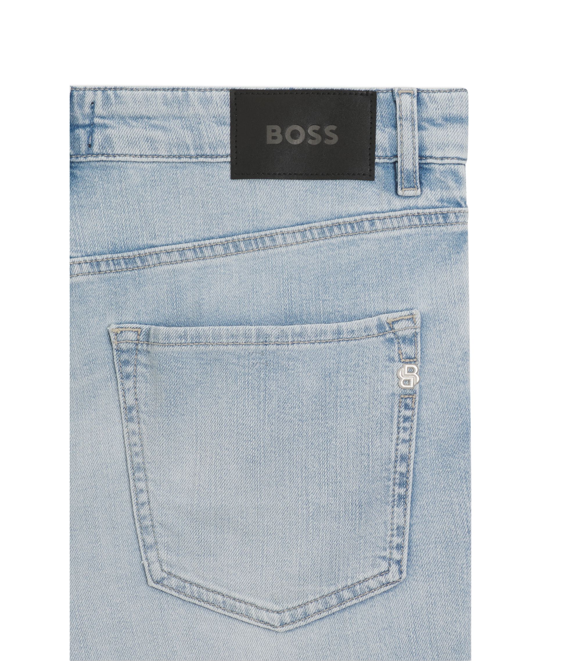 BOSS Maine regular-fit jeans in blue mechanical-stretch denim