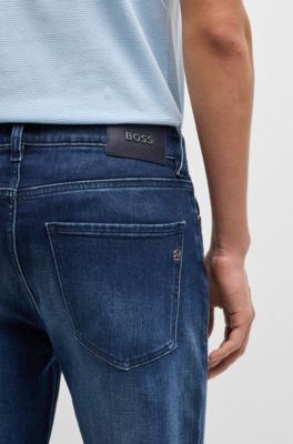 Jean Slim Delaware en denim stretch bleu fonc&eacute;, Bleu fonc&eacute;