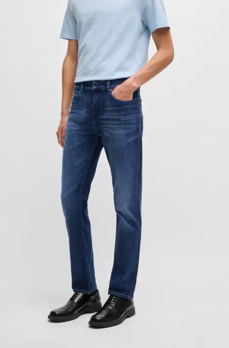Delaware slim-fit jeans in dark-blue stretch denim