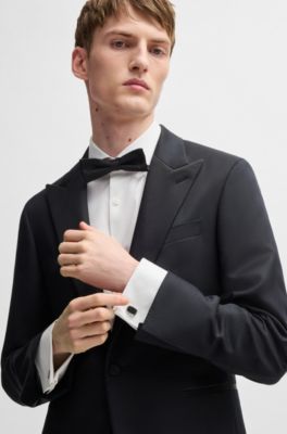 Brass cufflinks with black enamel insert, Black