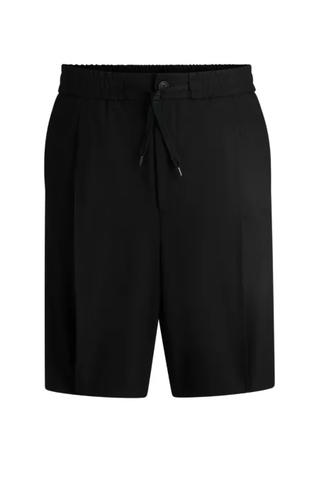 Modern-fit shorts in a stretch-wool blend