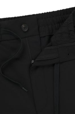 Modern-fit shorts in a stretch-wool blend, Black