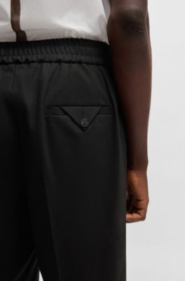 Modern-fit shorts in a stretch-wool blend, Black