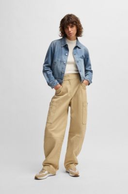 Straight-fit jacket in blue rigid denim, Light Blue