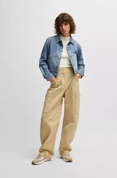 Straight-fit jacket in blue rigid denim