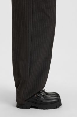 Mocassins en similicuir avec bride &agrave; boucle, Noir