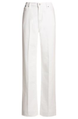 Relaxed-fit jeans in white Egyptian-cotton denim, White
