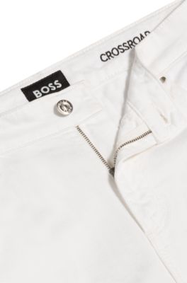 Relaxed-fit jeans in white Egyptian-cotton denim, White