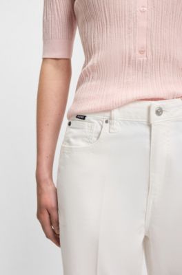 Relaxed-fit jeans in white Egyptian-cotton denim, White