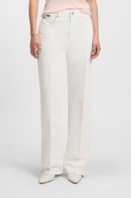 Relaxed-fit jeans in white Egyptian-cotton denim, White