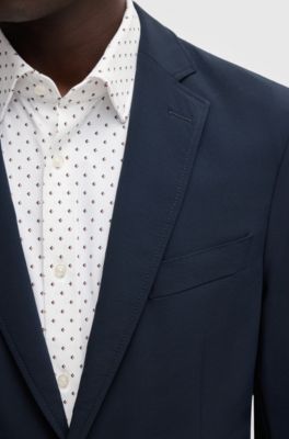 Americana slim fit en membrana el&aacute;stica ideal para viajar, Azul oscuro