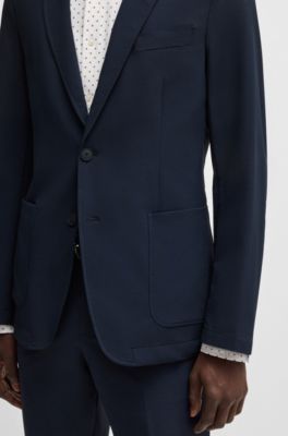 Americana slim fit en membrana el&aacute;stica ideal para viajar, Azul oscuro