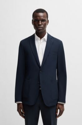 Americana slim fit en membrana el&aacute;stica ideal para viajar, Azul oscuro