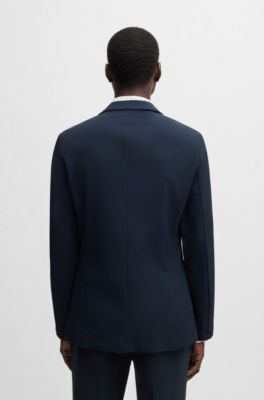 Americana slim fit en membrana el&aacute;stica ideal para viajar, Azul oscuro