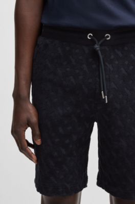 Cotton shorts with all-over monogram jacquard