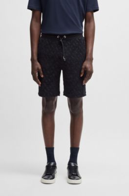 Cotton shorts with all-over monogram jacquard