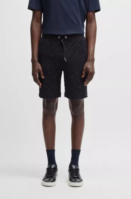 Cotton shorts with all-over monogram jacquard