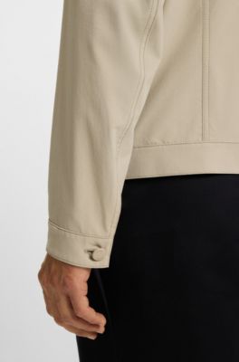 Relaxed-fit overshirt in washable stretch fabric, Light Beige