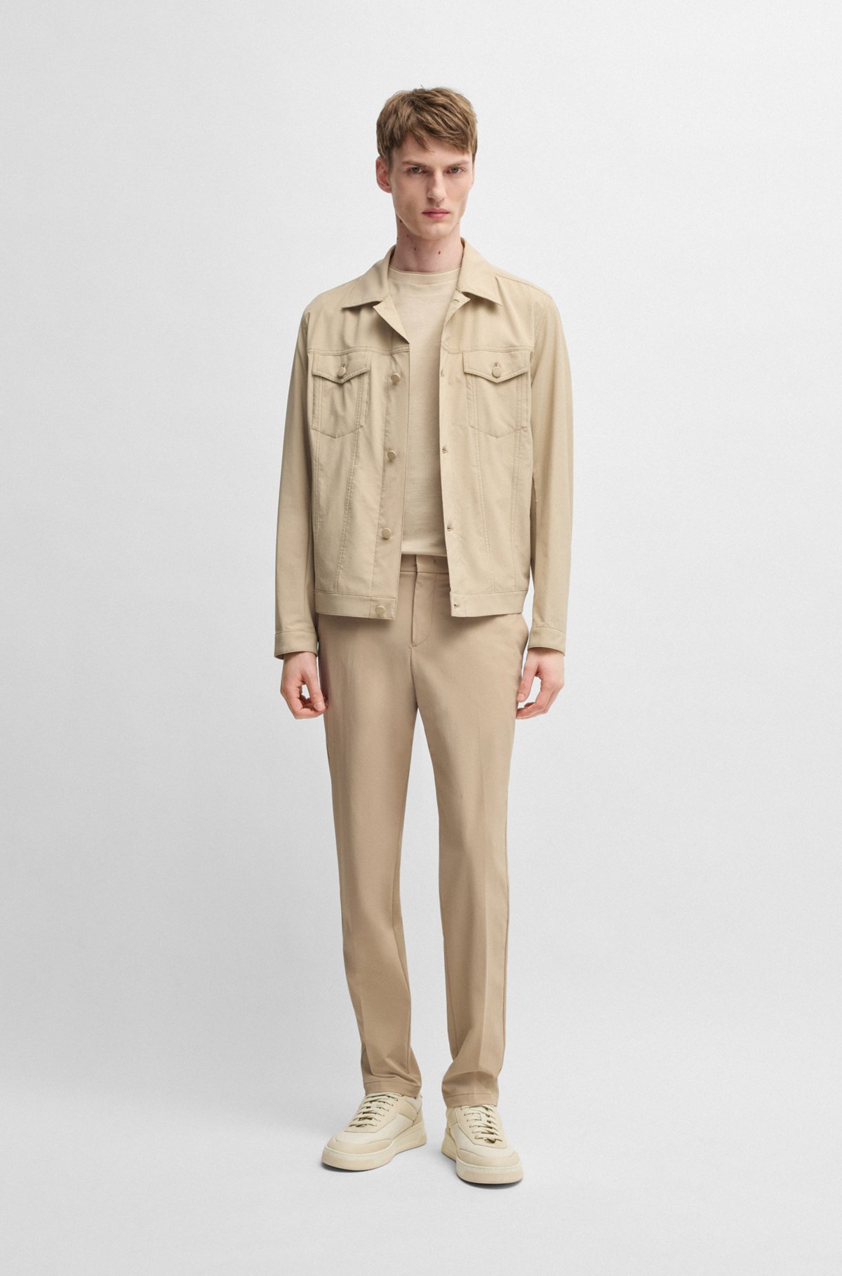 BOSS - Slim-fit trousers in travel-friendly stretch BOSS - Slim-fit trousers in travel-friendly stretch