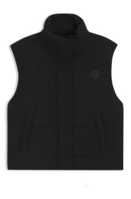 Chaleco repelente al agua con insignia HUGO de silicona, Negro