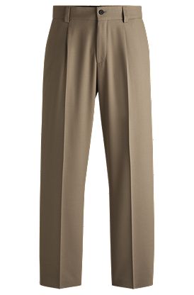Modern-fit trousers in stretch twill with front crease