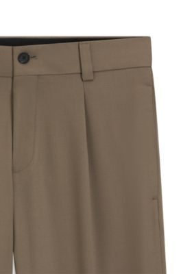 Modern-fit trousers in stretch twill, Brown
