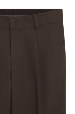 Modern-fit trousers in stretch twill, Brown