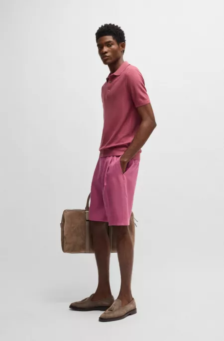 Tapered-fit shorts in wrinkle-resistant linen