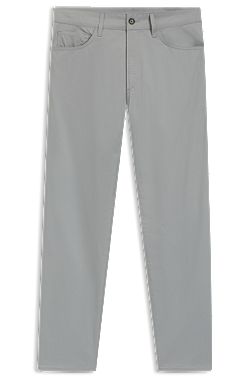 Pantalon Slim en coton, soie et stretch