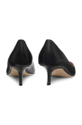 Nappa-leather pumps with Double B monogram, Black