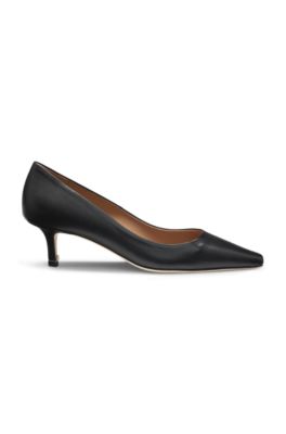 Nappa-leather pumps with Double B monogram, Black
