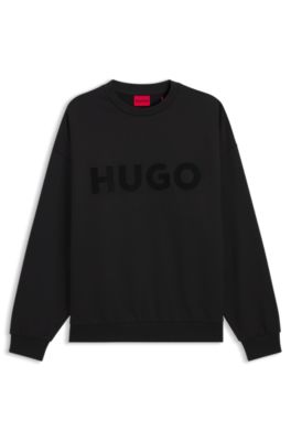 HUGO - Oversize-fit sweatshirt in cotton terry with logo