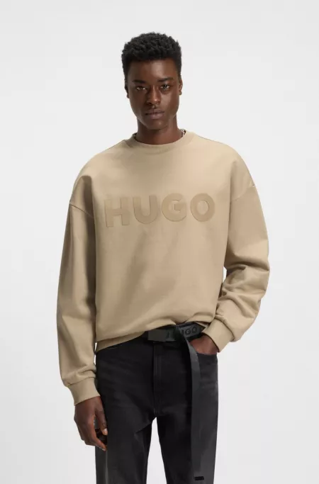 Oversize-fit sweatshirt in cotton terry with tonal logo