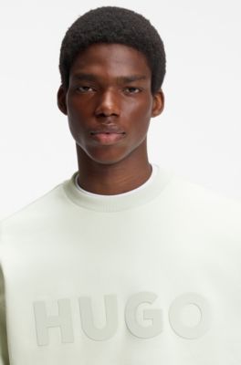 Sudadera oversize fit de felpa de algod&oacute;n con logo estampado a tono, Cal
