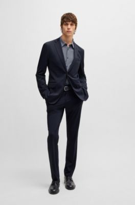 BOSS ウォッシャブルストレッチスーツ BOSS - Slim-fit washable suit in patterned performance