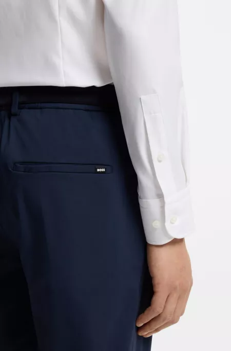 Slim-fit shirt in performance-stretch twill