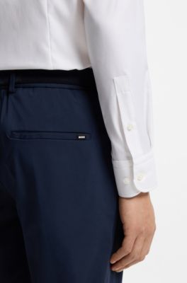 Chemise Slim en twill stretch performant, Blanc